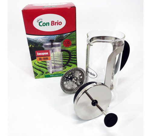Чайник заварник Con Brio CB-5535 350 мл, Стильный френч-пресс для чая и кофе, Френч-пресс с ручкой KR-77