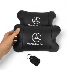 Подарок водителю Mercedes-Benz, Автоподушка для шеи на подголовники, Подушка для поддержания шеи в авто BQ-92