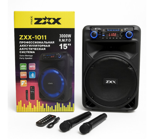 Музыкальная колонка с Bluetooth и флешкой, Караоке колонка с двумя микрофонами Мощная громкая SI-46