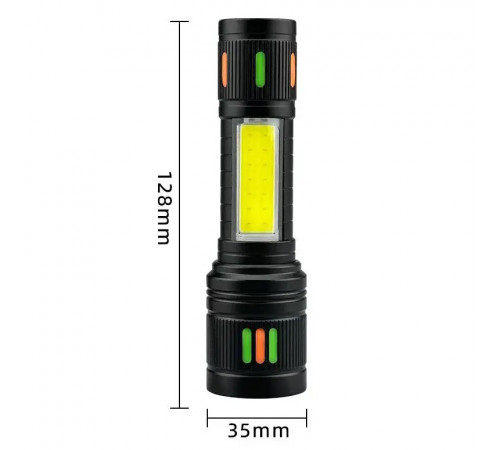 Карманный мини фонарь 623-TG+COB, Светодиодный фонарик Аккумуляторный фонарь, Яркий тактический фонарик QT-51