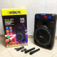 Музыкальная колонка с Bluetooth и флешкой, Караоке колонка с двумя микрофонами Мощная громкая SI-46