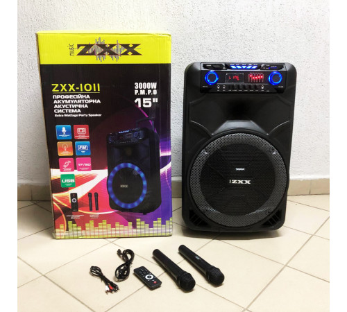 Музыкальная колонка с Bluetooth и флешкой, Караоке колонка с двумя микрофонами Мощная громкая SI-46