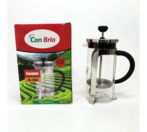 Чайник заварник Con Brio CB-5535 350 мл, Стильный френч-пресс для чая и кофе, Френч-пресс с ручкой KR-77