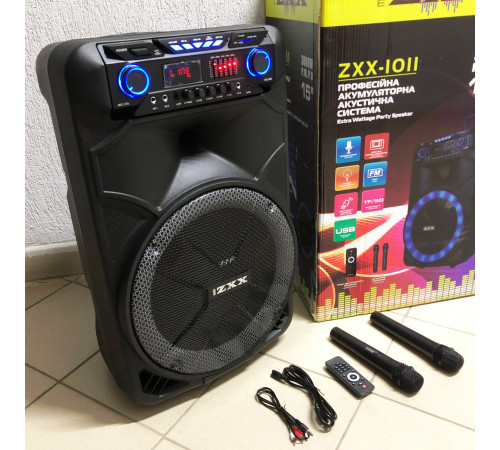 Музыкальная колонка с Bluetooth и флешкой, Караоке колонка с двумя микрофонами Мощная громкая SI-46
