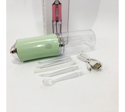 Іригатор для чищення зубів та порожнини рота Oral Irrigator з акумулятором та змінними насадками Green NS-31
