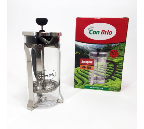 Чайник заварник Con Brio CB-5535 350 мл, Стильный френч-пресс для чая и кофе, Френч-пресс с ручкой KR-77