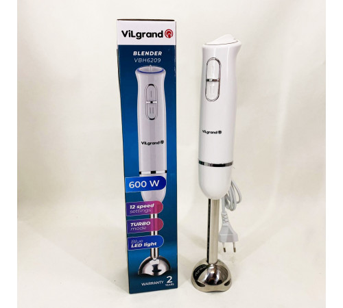 Блендер с защитой от разбрызгивания ViLgrand VBH6209 600 Вт, Блендер для детского питания пюре LU-11