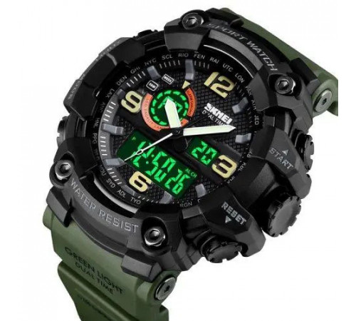 Військовий годинник для ВСУ SKMEI 1520AG ARMY GREEN, Годинник наручний електронний для хлопця GT-20