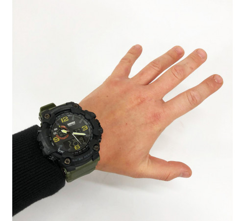 Військовий годинник для ВСУ SKMEI 1520AG ARMY GREEN, Годинник наручний електронний для хлопця GT-20