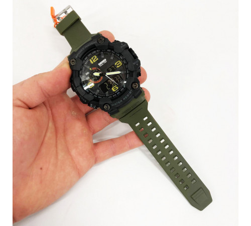 Військовий годинник для ВСУ SKMEI 1520AG ARMY GREEN, Годинник наручний електронний для хлопця GT-20