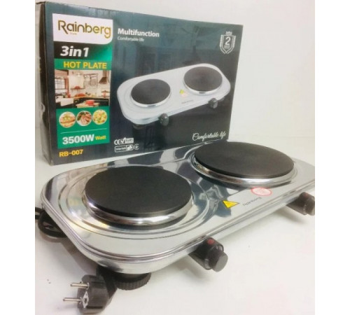 Настільна Електрична плитка на 2 конфорки Rainberg RB-007 3500W