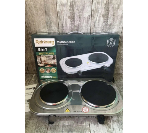Настільна Електрична плитка на 2 конфорки Rainberg RB-007 3500W