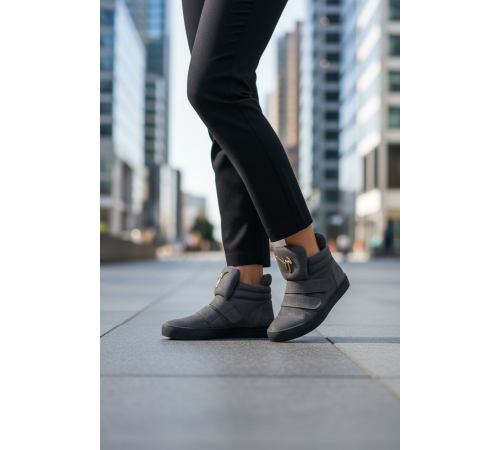 Зимние Ботинки на меху сникерсы Fashion маломерки Коричневый РАСПРОДАЖА