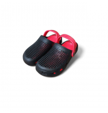 Кроксы резиновые силиконовые черно-красный "Like Crocs"