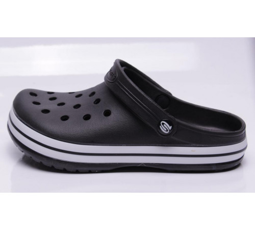 Крокси чорні сабо з великими дірками "Like Crocs" підліток.
