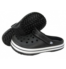 Кроксы черные сабо с большими дырками "Like Crocs" подросток.