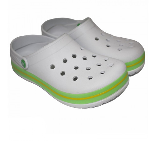Сабо крокси жіночі білі легкі з великими дірками "Like Crocs"