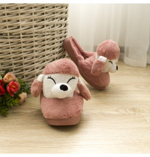 Тапочки игрушки женские собачка, пудра 38/39 - 24 см