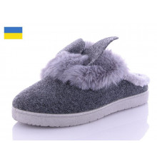 Тапочки женские серые с мехом Ушки теплые домашние тапки комфортные качественные 39