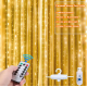 Светодиодная гирлянда штора роса на проволоке 3х2 м 200 LED пульт + USB теплый белый