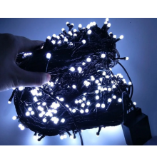 Светодиодная Гирлянда нить 101 led Белая (черный провод)
