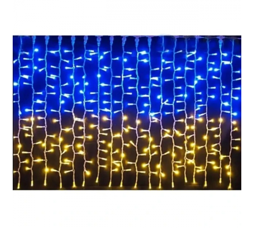 Патриотическая гирлянда штора Флаг Украины 3*3 м 160 LED классическая IP44
