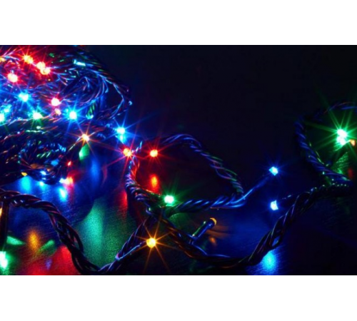 Светодиодная Гирлянда нить 301 led RGB разноцветная (черный провод)