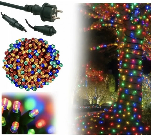 Світлодіодна Гірлянда нитка 401 led RGB різнокольорова (чорний провід) за 319 грн