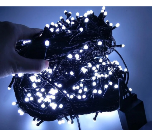 Светодиодная Гирлянда нить 101 led RGB разноцветная (черный провод) 9 м