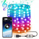 Новогодняя умная светодиодная гирлянда Encora Xmas Lights, 100LED, 10М с управлением через Bluetooth