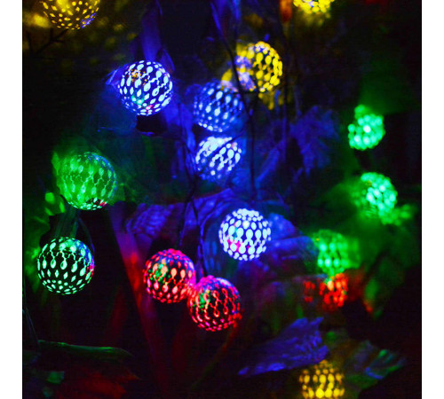 Гірлянда світлодіодна Кулька металева золота, 20 LED, Мультицвет за 229 грн