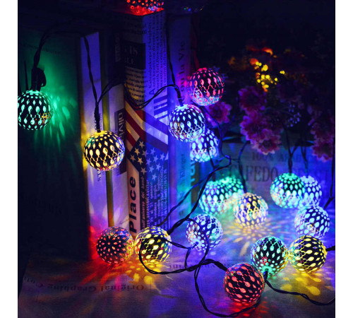 Гірлянда світлодіодна Кулька металева золота, 20 LED, Мультицвет за 229 грн
