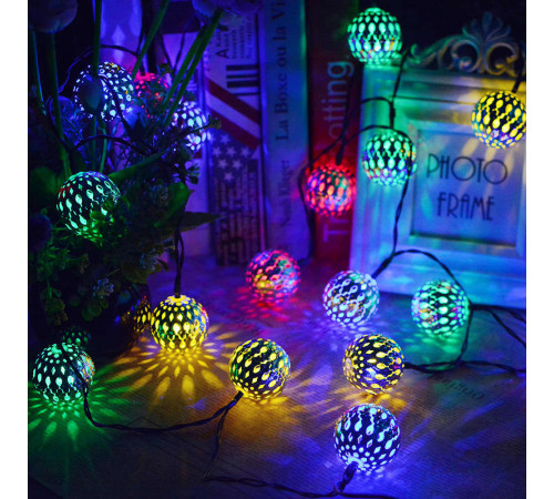 Гірлянда світлодіодна Кулька металева золота, 20 LED, Мультицвет за 229 грн