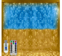 Патриотическая гирлянда штора Флаг Украины 2*2м 160 LED классическая IP44