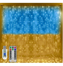 Патриотическая гирлянда штора Флаг Украины 2*2м 160 LED классическая IP44