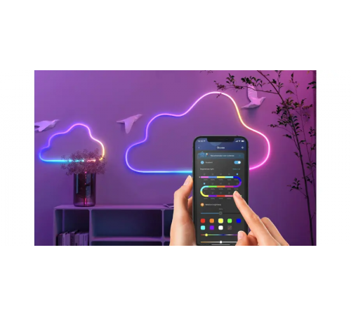 Умная гибкая LED Neon RGB лента-шланг 2 метров от USB управление режимами с телефона,Bluetooth приложение,пульт