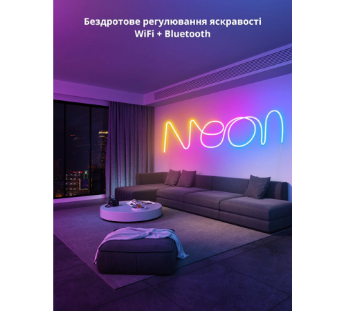Умная гибкая LED Neon RGB лента-шланг 2 метров от USB управление режимами с телефона,Bluetooth приложение,пульт