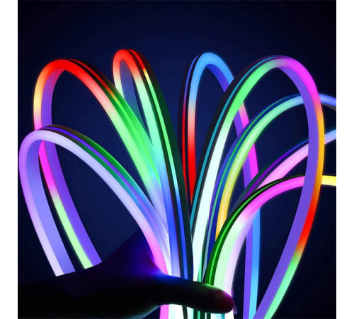 Умная гибкая LED Neon RGB лента-шланг 2 метров от USB управление режимами с телефона,Bluetooth приложение,пульт