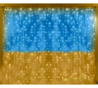 Патриотическая гирлянда штора Флаг Украины 3*3 м 160 LED классическая IP44