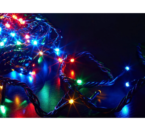 Світлодіодна гірлянда нитка різнокольорова 100 led Rice, RGB 8 режимів свічення 9 м
