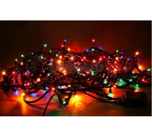 Світлодіодна гірлянда нитка різнокольорова 100 led Rice, RGB 8 режимів свічення 9 м