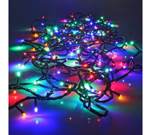 Світлодіодна гірлянда нитка різнокольорова 100 led Rice, RGB 8 режимів свічення 9 м