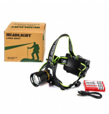 Фонарь налобний HEADLIGHT Long Shot BL-A13-3-P360 з потужним світлодіодом. (at19).a3083