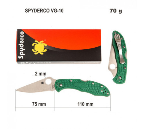 Складной нож Spyderco Delica 4 зеленый. (6).a3256 за 540 грн