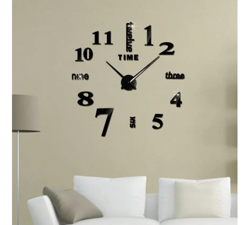 Великий настінний годинник Horloge 3D DIY кварц 27/37/47 55 см. Світяться вночі за 386 грн