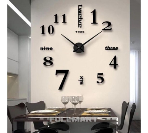 Великий настінний годинник Horloge 3D DIY кварц 27/37/47 55 см. Світяться вночі за 386 грн