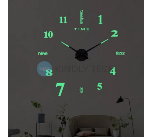 Великий настінний годинник Horloge 3D DIY кварц 27/37/47 55 см. Світяться вночі за 386 грн