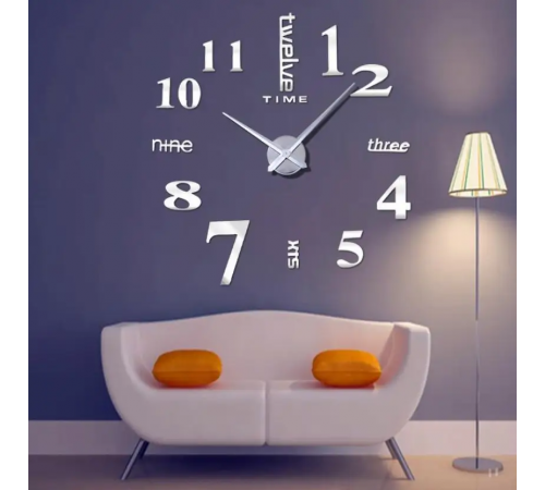 Великий настінний годинник Horloge 3D DIY кварц 27/37/47 55 см. Світяться вночі за 386 грн