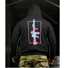 Милитари худи CROP худи color black ПП7876