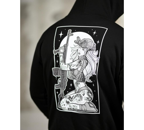 Милитари худи CROP black ТР6750